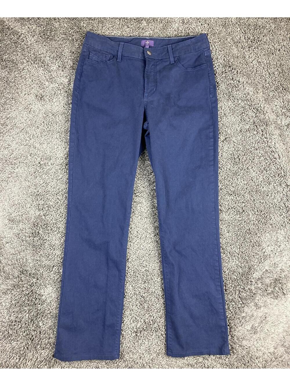 NYDJ Straight Leg Jeans Womens Blue Lift Tuck Stretch Denim Size 8
